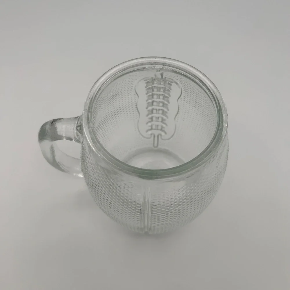 Home Essentials XL Football Beer Mug Clear Textured Glass‎ Stein